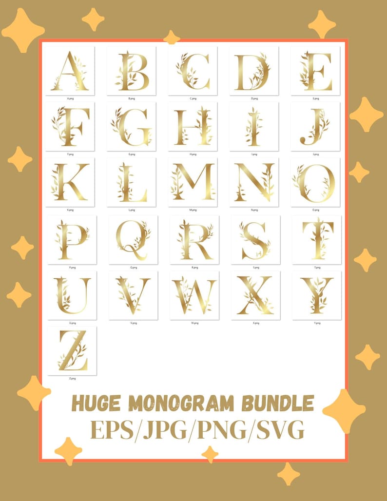 Huge Monogram Eps/jpg/png/svg Bundle Laser Engraving, Cricut Cut Files ...