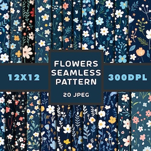 Blumen digitales Papier, Blumen Musterdesign, Blumen Drucke, Blumen Hintergrund, Frühlings digitales Papier, Florales digitales Papier, Sammelalbum