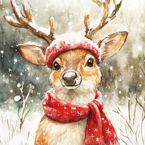 Aquarelles hivernales : lot de 10 motifs haute résolution | Parfait pour les voeux de saison, les étiquettes-cadeaux et la décoration des Fêtes