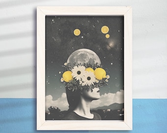 minimalist Digital collage art Poster