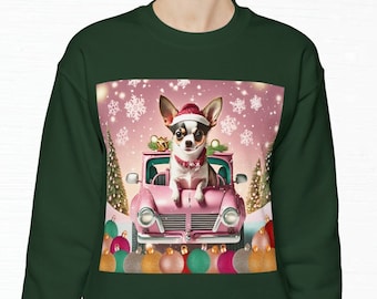 Green Cute Dog Ugly Christmas Sweater, Ugly Christmas Sweater Womens, Chihuahua Sweater, Ugly Sweater, Plus Size Ugly Christmas Sweatshirt