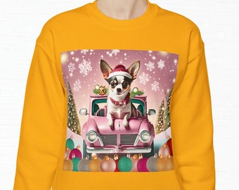 Gold Cute Dog Ugly Christmas Sweater, Ugly Christmas Sweater Womens, Chihuahua Sweater, Ugly Sweater, Plus Size Ugly Christmas Sweatshirt