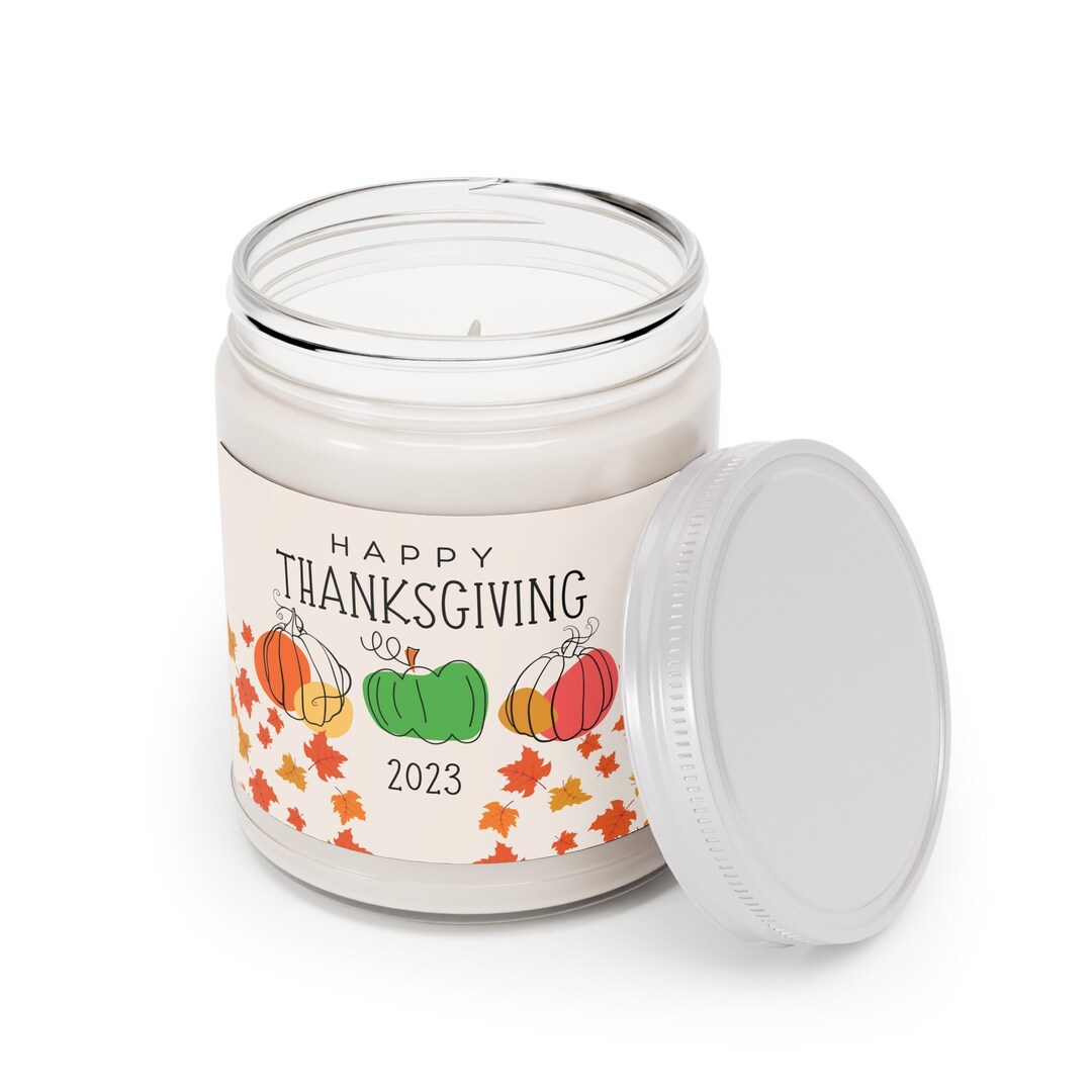 Holiday Candle, Happy Thanksgiving Candle, Thanksgiving Decor, Fall