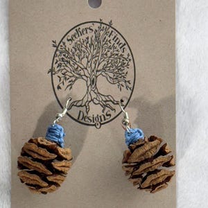 Dawn Redwood Pine Cone Earrings – Botanical Eco-Friendly Foraged Forest Theme Mothers Day Dangle Jewelry