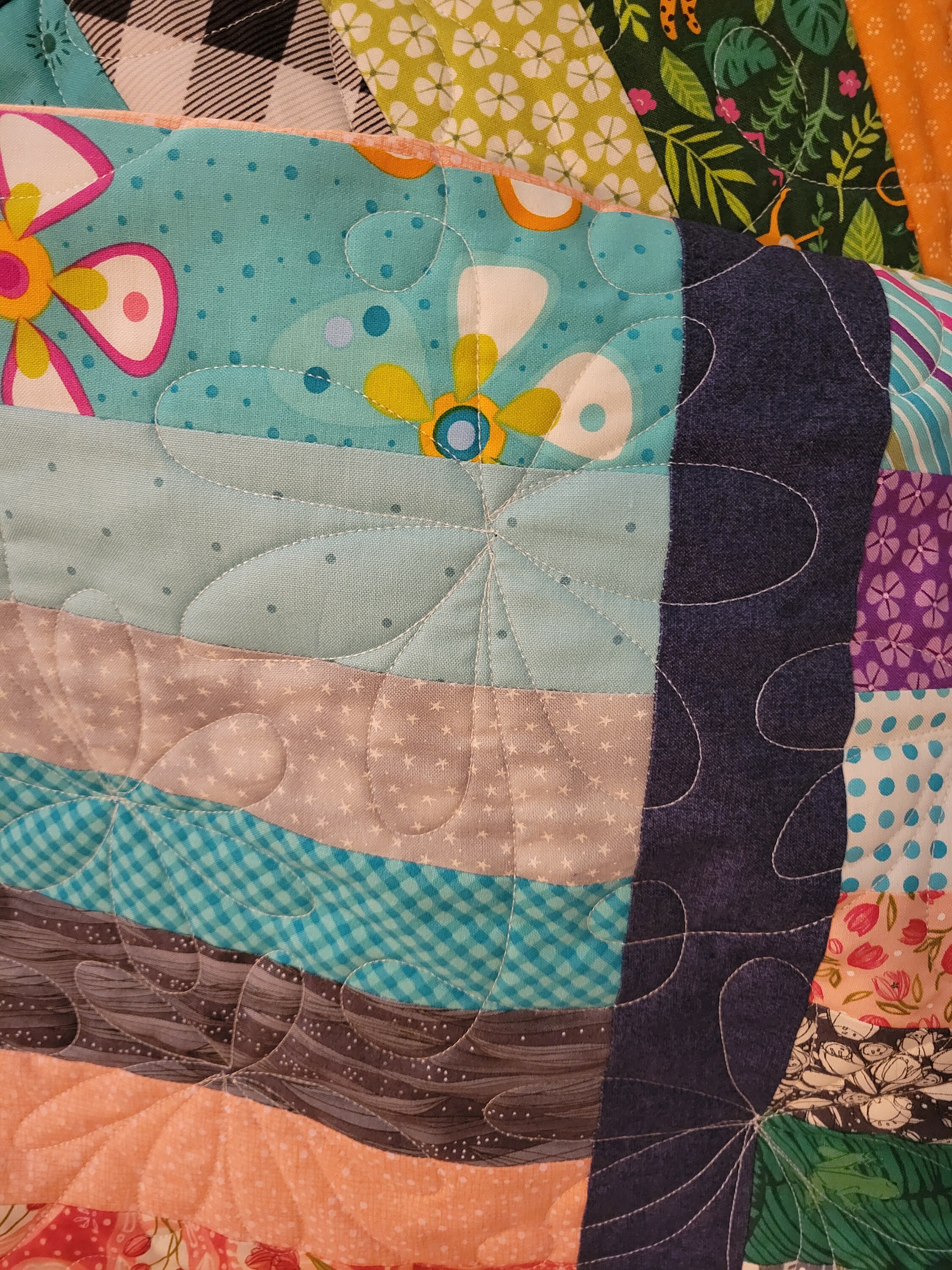 Scrappy Strip Quilt - Etsy