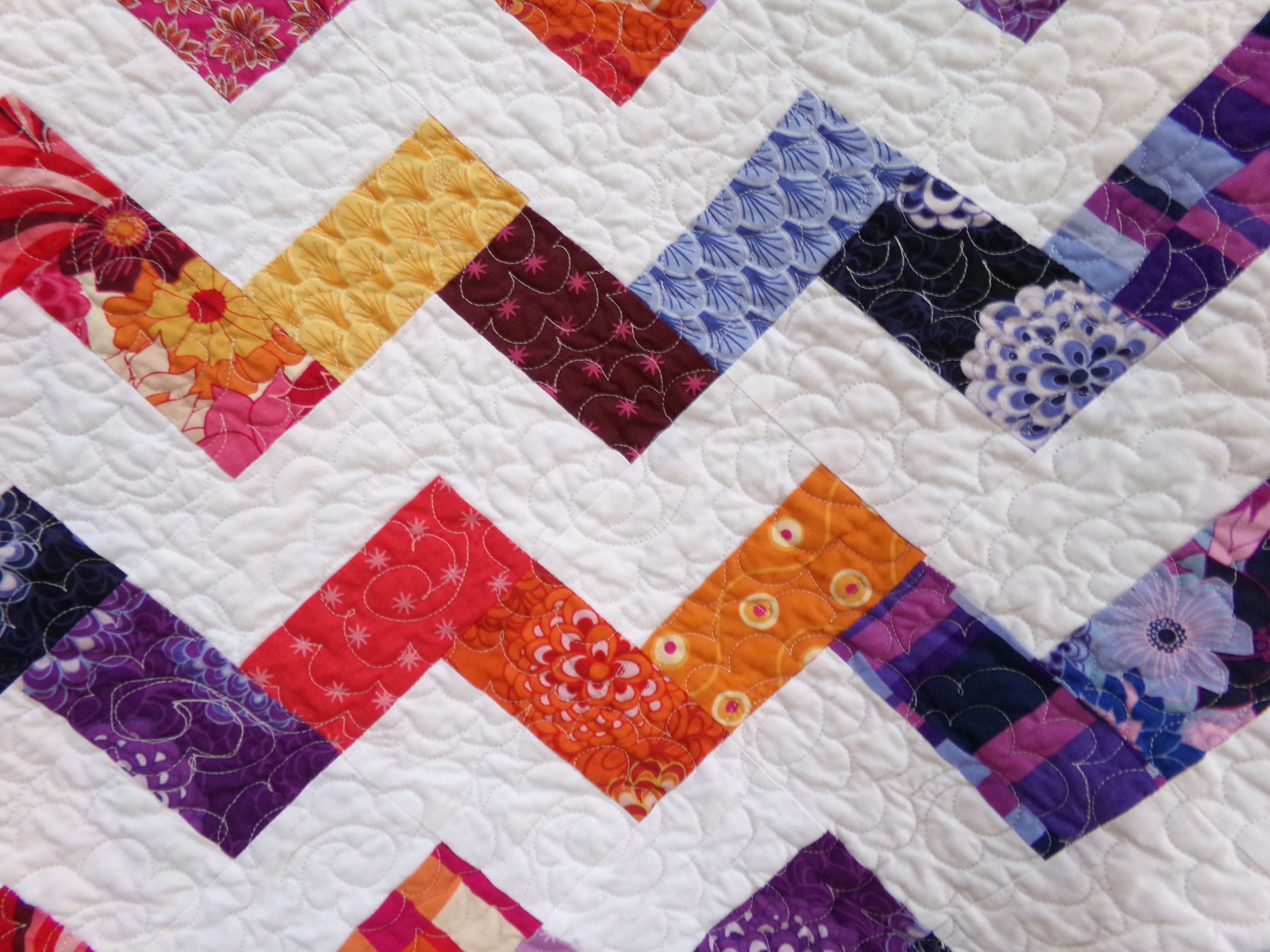 Zig Zag Yellow Pattern Print Quilt