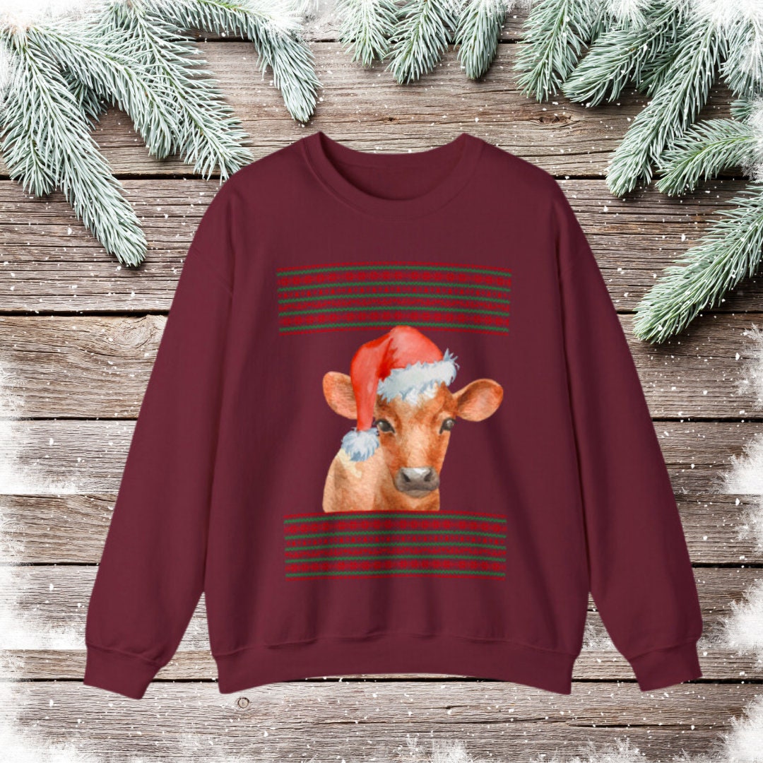 Cute Cow Ugly Christmas Sweater Gift for Cow Lovers Etsy
