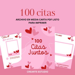 100 citas juntos, álbum 100 citas juntos, 100 citas, citas en pareja, planner 100 citas juntos, álbum de nuestras citas juntos, novios, PDF