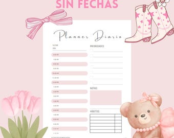 DAILY PLANNER in PDF Half Letter ready to print! daily planner | undated planner | daily planner | planner