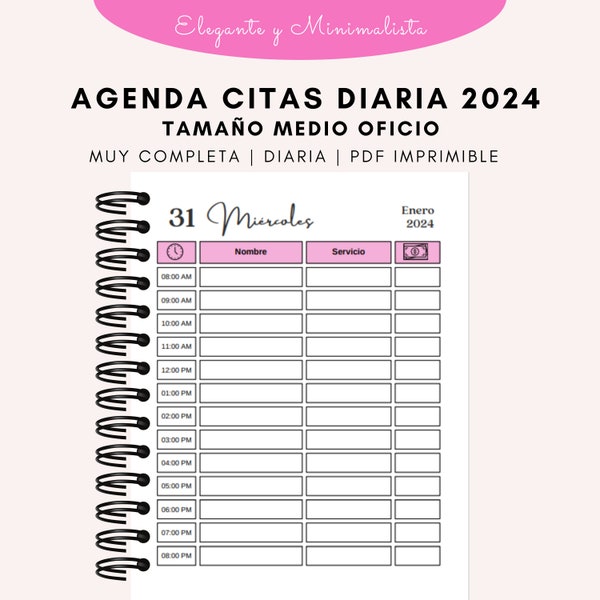 shift agenda 2024 | appointment schedule 2024 | agenda for appointments in the middle of the job | agenda with hours | appointment diary | agenda 2024