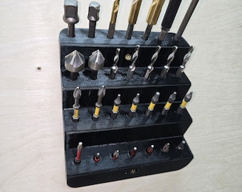 Wall Mount Tiered Bit Rack
