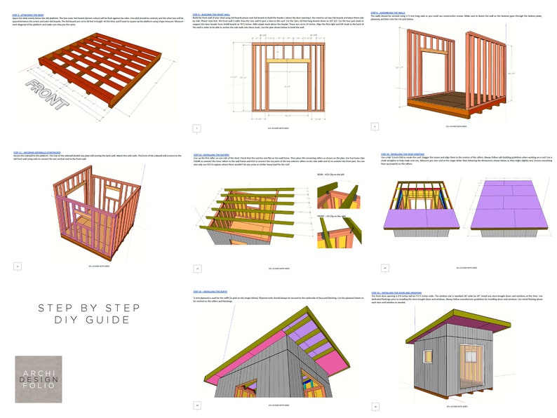 10 X 10 Garden Shed Cabin DIY Plan Step by Step Illustrated Method PDF