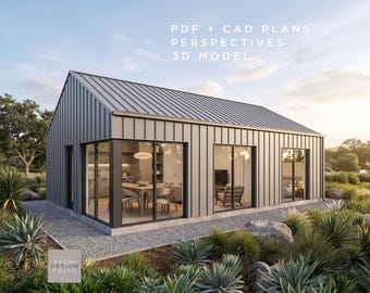 Tiny House Plan: Modern Bungalow Design (CAD + PDF)