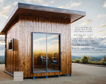 10x10 Garden Shed Cabin DIY Plan: Step-by-Step 3D Model (PDF Download)