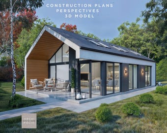 Tiny House Plan: Modern Bungalow Design (CAD + PDF) 56 sqm/604 sqft