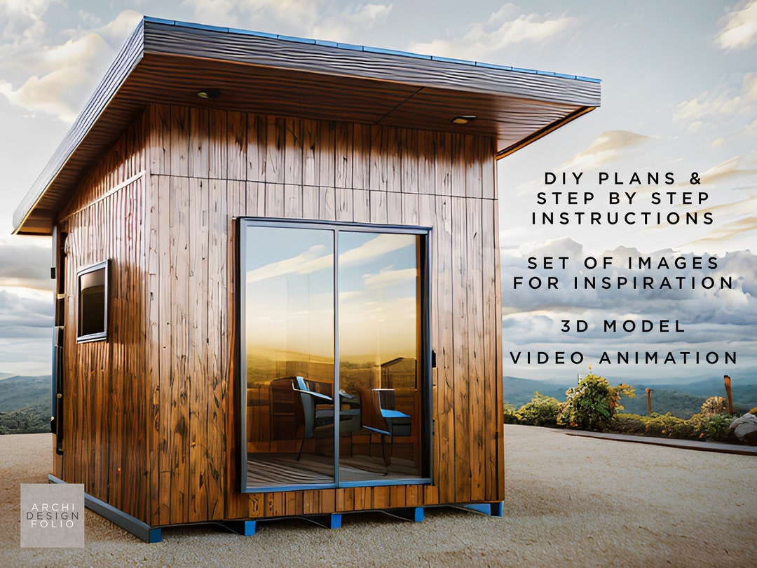 10 X 10 Garden Shed Cabin DIY Plan Step by Step Illustrated Etsy