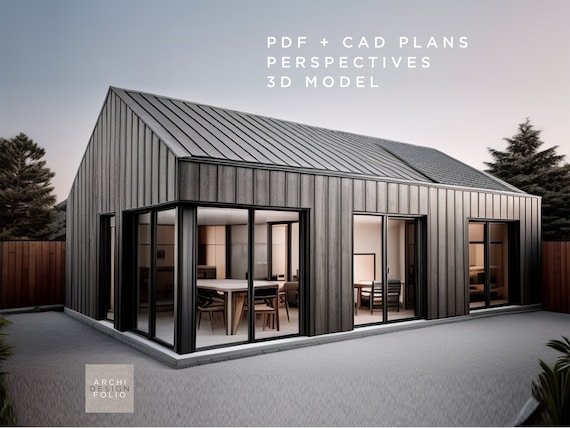 Tiny House Plan: Modern Bungalow Design (CAD + PDF)
