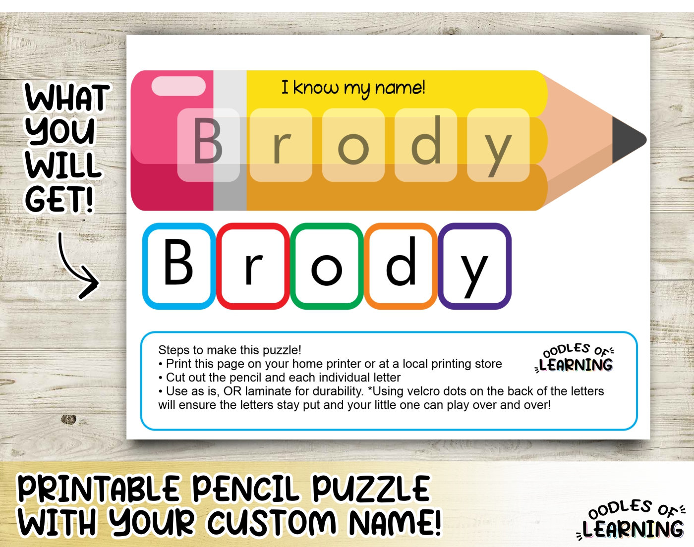 Custom Name Pencil Puzzle Printable Download - Etsy