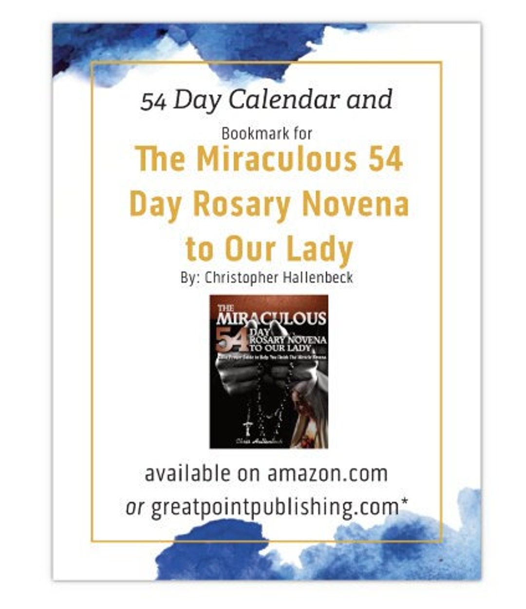 54 Day Rosary Novena Calendar, Tracker, and Bookmark Etsy