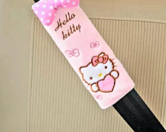 Hello Kitty cute pink car seatbelt covers 2 pieces in set.