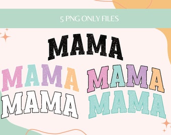 Distressed MAMA Varsity PNG