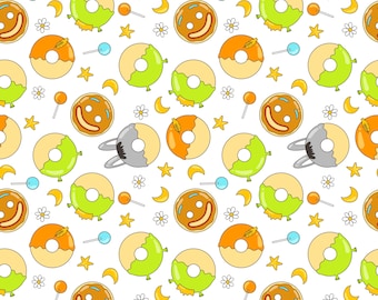 Shrek-inspired donuts seamless pattern - 3 pack JPEG