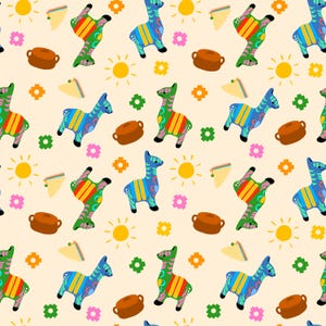 Hand-Drawn Peruvian Llama Seamless Pattern – 2-File Pack (Smooth + Textured)