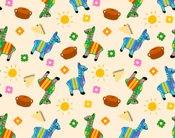 Hand-Drawn Peruvian Llama Seamless Pattern – 2-File Pack (Smooth + Textured)