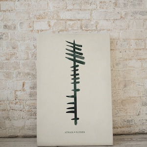 Ogham Athair Print, Ogham Athair Watercolor Painting, Ogham Father Print, Ogham Art, Ogham Print, Celtic Wall Art, Irish Art, Irish Wall Art