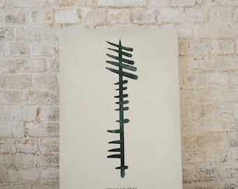 Ogham Athair Watercolor Print, Celtic Father Art