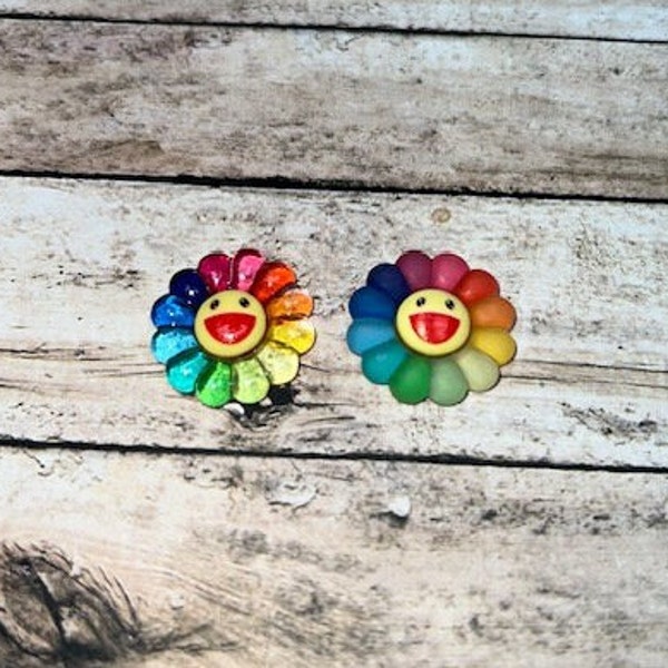 Cute flower happy face Nail Charms