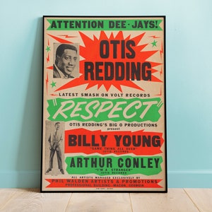 Poster del concerto di Otis Redding in Georgia, arte murale vintage, poster musicale vintage, arredamento per la casa, arte murale, poster musicale retrò