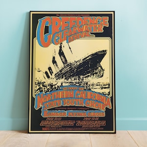 Creedence Clearwater Revival San Francisco Fillmore Concert Poster, CCR poster, Wall Art, Remastered Replica, Music Poster, Gig Poster