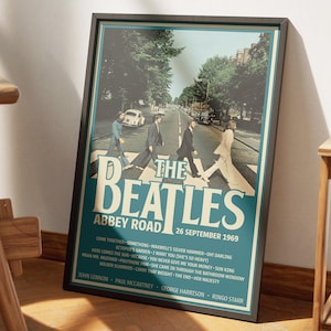 The Beatles Abtei Road 1969 Album Classic Poster, Digital Download, Musik Poster, Home Decor, Wandkunst, Retro Musik Poster, REPLIKA
