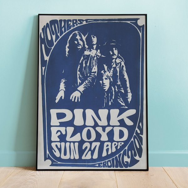 Pink Floyd Mothers Club Erdington Gig Concert Poster, Home Decor, Wall Decor, Music Poster, Rock Music Poster, Music Wall Art Deco