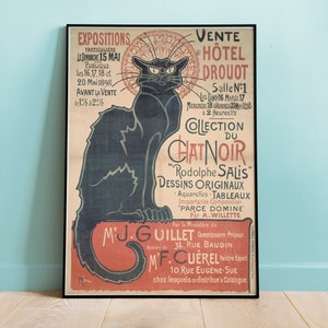 Le Chat Noir Poster Vintage, Stampa Artistica da Parete Retro, Arte da Parete con Gatto Nero, Poster Artistico Vintage, Arredamento per la Casa, Arte con Gatti Vintage, Replica Digitale