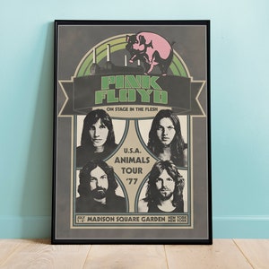 Póster de concierto de Pink Floyd en Madison Square, decoración del hogar, decoración de pared, póster de música, póster de música rock, póster digital, art déco de pared musical