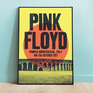 Póster de concierto de Pink Floyd en Italia, póster vintage, póster de concierto, póster de música vintage, arte mural, decoración del hogar, concierto vintage