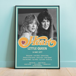 Heart The Band Little Queen Album Poster, Arte murale vintage, Poster musicale vintage, Arredamento per la casa, Arte murale, Poster musicale retrò
