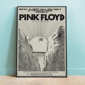 Póster del concierto de Pink Floyd en el Birmingham Town Hall (1970), póster vintage, póster de concierto, póster de música vintage, arte de pared, decoración del hogar, póster de música