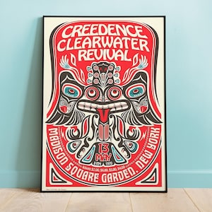 Póster del concierto de Creedence Clearwater Revival en Madison Square, póster de CCR, arte mural, remasterizado digitalmente, decoración del hogar, póster musical