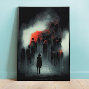 Gothic Broken Hearts Poster: AI Generated Dark Art Print