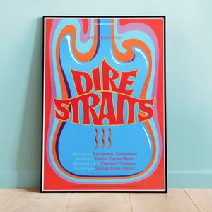 Dire Straits Konzert Poster, Musik Geschenk, Classic Rock Decor, druckbares Poster, Gig Poster, Retro Musik Poster, Wandkunst, Home Decor