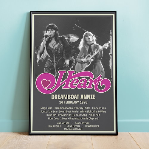 Heart the Band Dreamboat Annie Album Poster, Vintage Wall Art