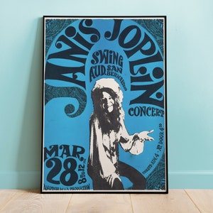 Poster del concerto di Janis Joplin, arte murale vintage, poster musicale vintage, arredamento per la casa, arte murale, poster musicale retrò