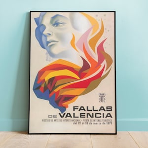 Póster de las Fallas de Valencia 1979, póster vintage, réplicas de pósteres de viaje remasterizadas digitalmente, cultura española de la Gran Feria, decoración vintage para el hogar.