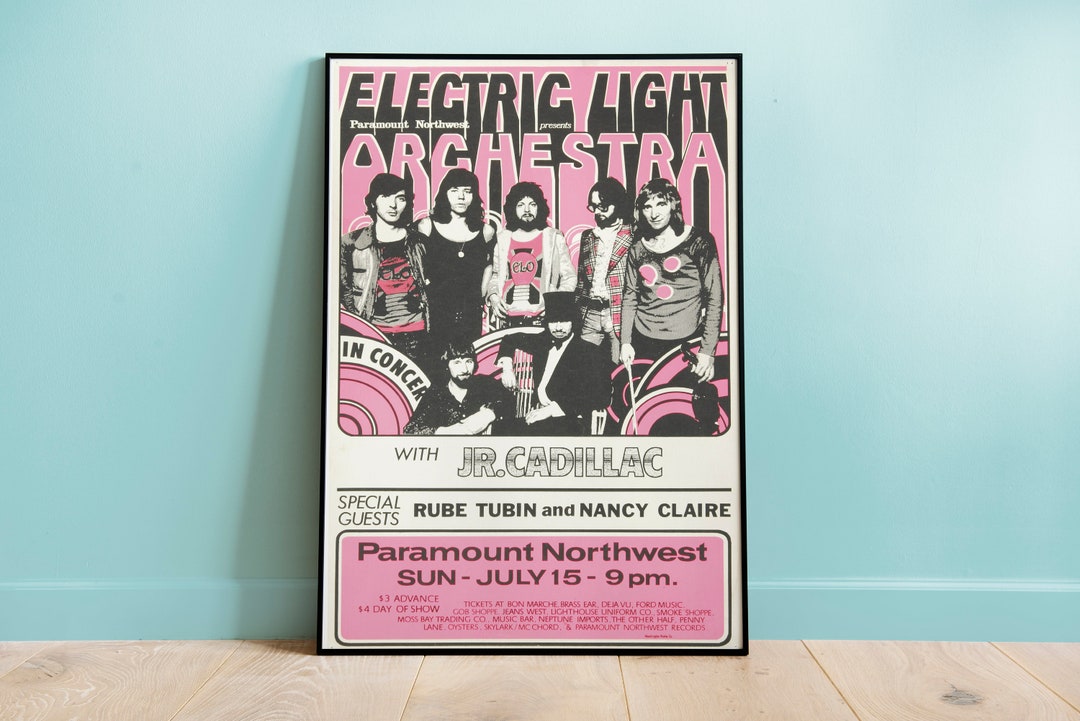 Electric Light Orchestra Concert Print, Retro Wall Art, Retro Music
