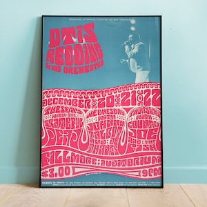 Poster del concerto di Otis Redding al Fillmore, arte murale vintage, poster musicale vintage, arredamento per la casa, arte murale, poster musicale retrò