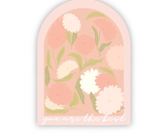 Sticker fête des mères, petit cadeau, fleurs, vintage, marché de producteurs, rose, mignon, adorable, cadeau pour elle, stimulant