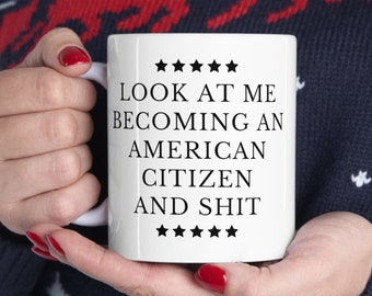 US Citizenship Gift Mug, Congratulations Gift, Citizenship Gifts, Citizenship Party, USA Citizen Gift, American Citizen Mug Immigration Gift